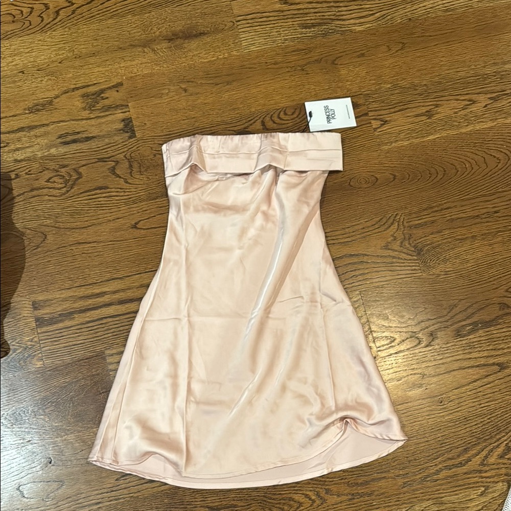 Princess Polly - Girls' Blush Pink Satin Strapless Dress